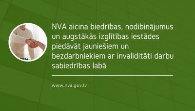 NVA aicina piedāvāt jauniešiem un bezdarbniekiem ar invaliditāti darbu sabiedrības labā