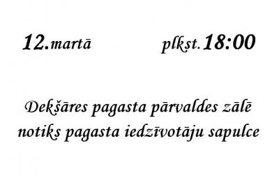 Dekšāres pagasta iedzīvotāju sapulce
