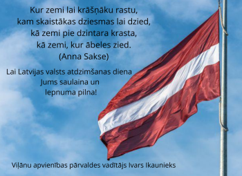 Sveiciens Latvijas Republikas Neatkarības atjaunošans dienā!